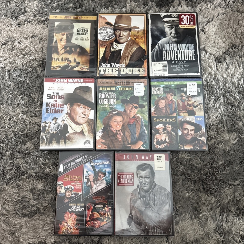 John Wayne DVD Collection Lot 16 Movie Set The Duke Green Berets Rooster Cogburn
